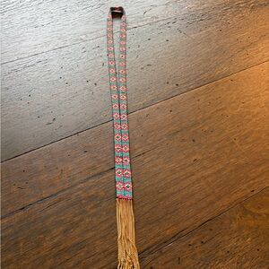 Handcrafted Floral Beaded Necklace with Fringe